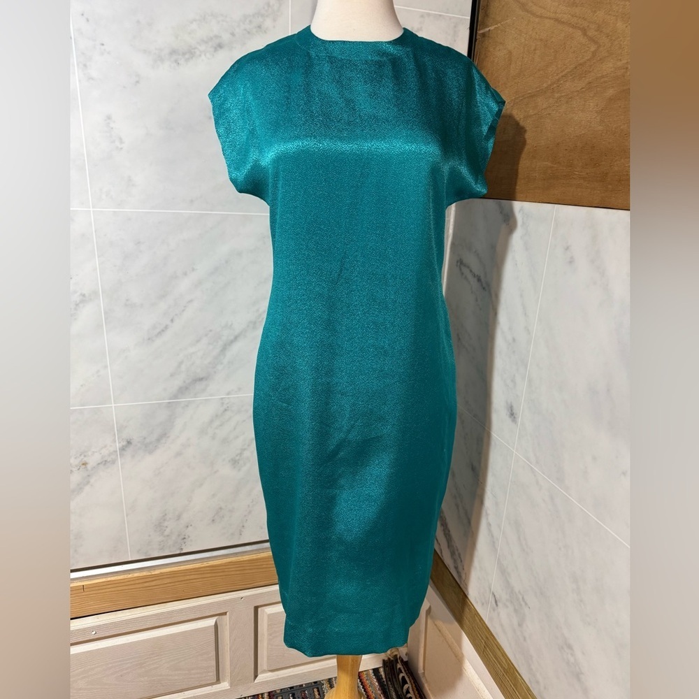 LESLIE FAY vintage green retro dress size 6